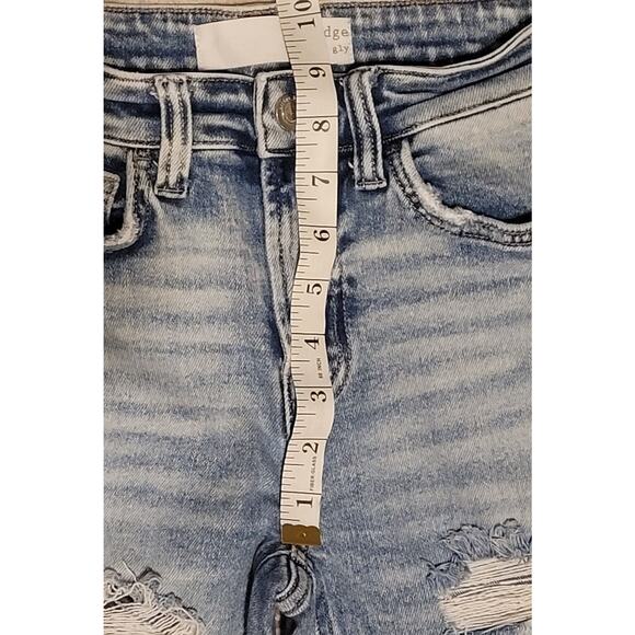 Bridge by Gly Buckle Womens Distressed Mid-Rise Skinny Jeans  Size 26L EUC - Picture 4 of 8